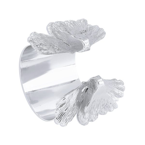 Silver-Plated Ginkgo Leaves Cuff For Discount