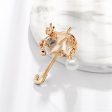 Colored Enamel & Cubic Zirconia Pearl 18K Gold-Plated Umbrella Brooch Discount