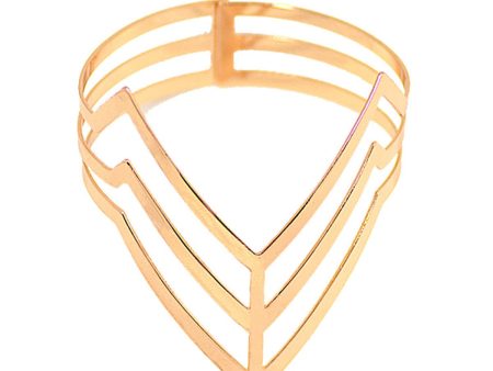 18K Gold-Plated Chevron Sheild Bypass Arm Cuff Supply