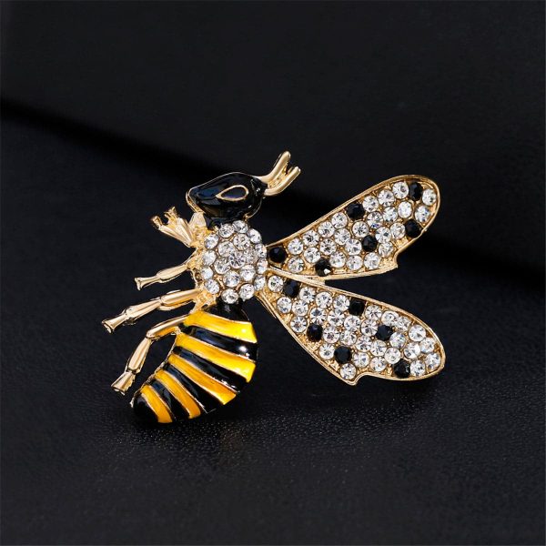 Cubic Zirconia & 18K Gold-Plated Bee Brooch Sale