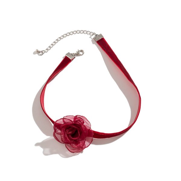 Wine Red Rose Choker Sale