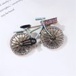 Blue Enamel & Cubic Zirconia 18K Gold-Plated Bicycle Brooch For Cheap