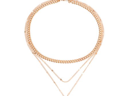 18K Gold-Plated Cuban Chain Pendant Layered Necklace For Cheap