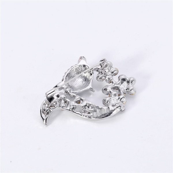 Clear Cubic Zirconia & Silver-Plated Floral Fox Brooch Discount