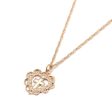 18K Gold-Plated Cross Floral Heart Pendant Necklace For Cheap