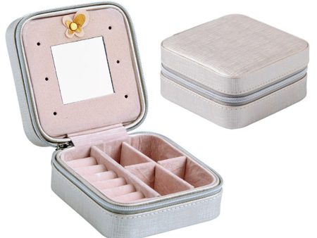 Gray & Pink Portable Jewelry Box on Sale