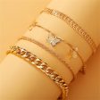 18K Gold-Plated Butterfly Station Anklet Set Hot on Sale