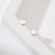 White Enamel & 18K Gold-Plated Heart Stud Earrings Online