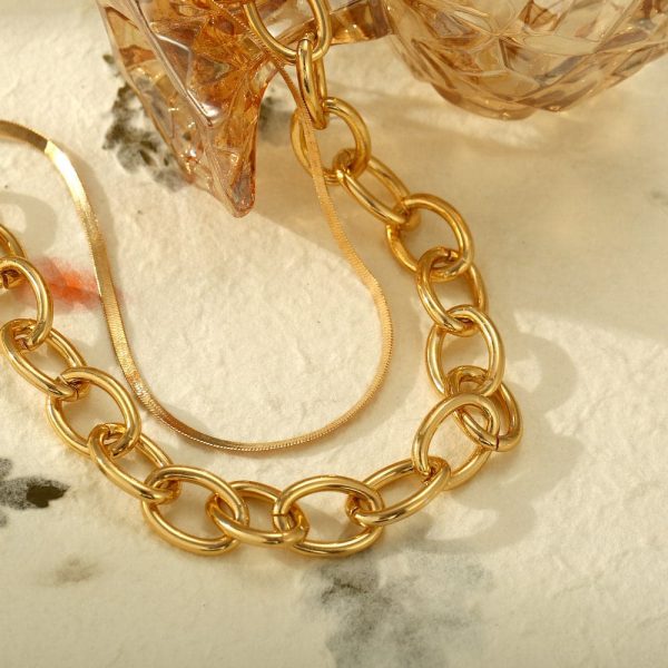 18K Gold-Plated Cable Chain Layered Necklace Online Sale