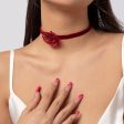 Wine Red Rose Choker Sale