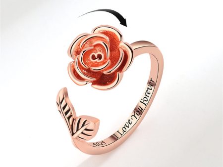 18K Rose Gold-Plated  I Love You Forever  Rose Open Ring Online