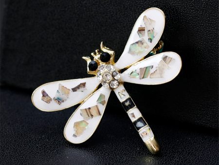 Cubic Zirconia & 18K Gold-Plated Dragonfly Brooch For Discount