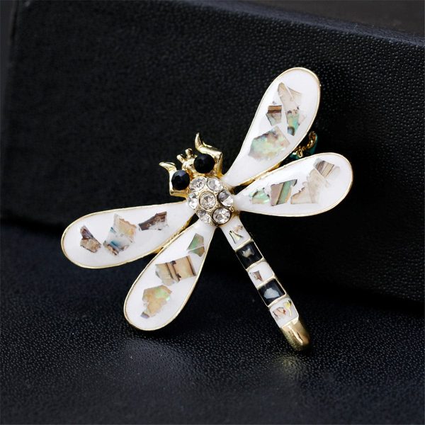 Cubic Zirconia & 18K Gold-Plated Dragonfly Brooch For Discount