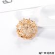 Clear Cubic Zirconia & Pearl 18K Gold-Plated Round Floral Brooch For Discount