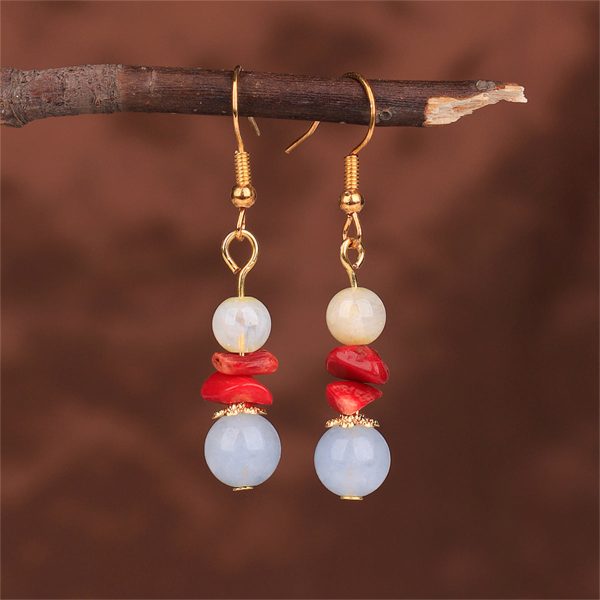 Sea Blue Quartz & 18K Gold-Plated Beads Drop Earrings on Sale