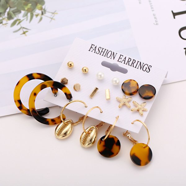 Pearl & Acrylic 18K Gold-Plated Starfish Stud Earrings Set Online Hot Sale