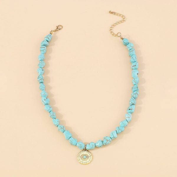 Turquoise & 18K Gold-Plated Eye Pendant Necklace Online Hot Sale