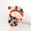 Cubic Zirconia & 18K Gold-Plated Santa Claus Brooch Online Hot Sale