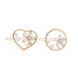 Pearl & 18K Gold-Plated Flower Heart Hair Clip Set Cheap