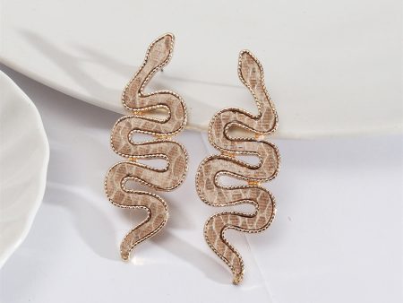 Yellow Polyurethane & 18K Gold-Plated Snake Drop Earrings For Discount