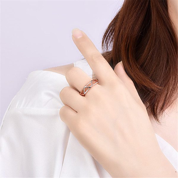 18K Rose Gold-Plated Hollow Triangle Band Sale