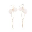 White Acrylic & 18K Gold-Plated Petals Tassel Drop Earrings For Cheap