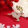 Colored Enamel & Cubic Zirconia 18K Gold-Plated Reindeer Brooch Hot on Sale