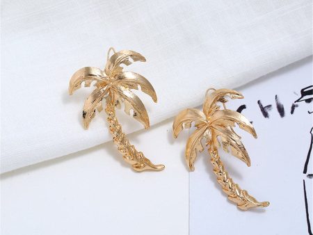 18K Gold-Plated Coconut Tree Drop Earrings Online Sale