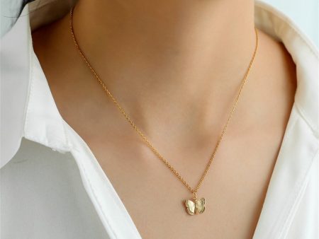 18K Gold-Plated Butterfly Pendant Necklace Sale