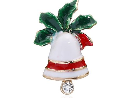 Red & Green Enamel Bell Brooch Supply