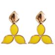 Yellow Enamel & 18K Gold-Plated Flower Drop Earrings Fashion