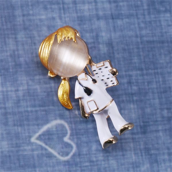 Colored Enamel & Cat s Eye 18K Gold-Plated Nurse On-Duty Brooch Discount