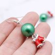 Green & Silver-Plated Ball Bell Drop Earrings Online