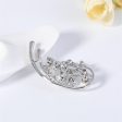 Clear Cubic Zirconia & Cats Eye Silver-Plated Botany Brooch Fashion