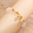 Yellow Acrylic & Pearl 18K Gold-Plated Flower Beaded Stretch Bracelet Online now