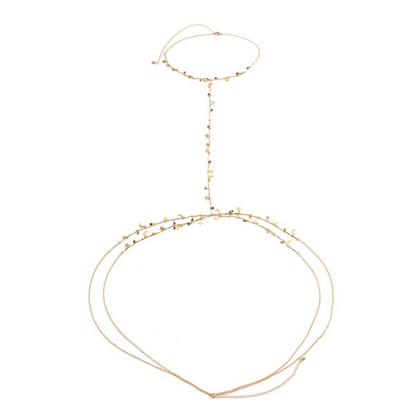 18K Gold-Plated Celestial Neck-To-Waist Layered Chain on Sale