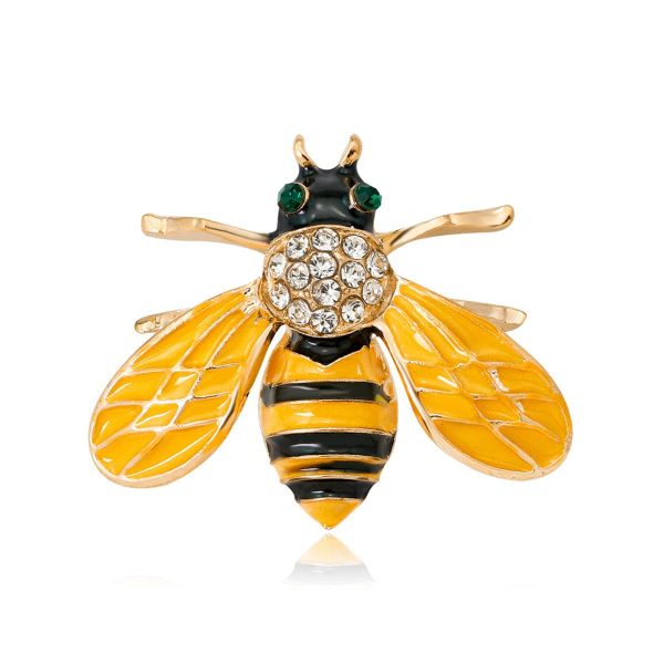 Cubic Zirconia & 18K Gold-Plated Bee Brooch Fashion