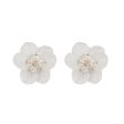 White Acrylic & 18K Gold-Plated Flower Stud Earrings Online Sale