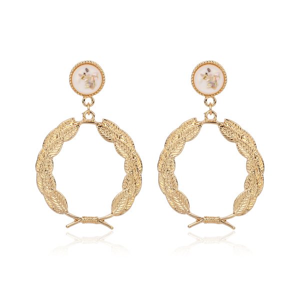 Resin & 18K Gold-Plated Leaf Drop Earrings Hot on Sale