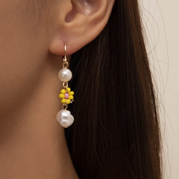 Yellow Howlite & Pearl 18K Gold-Plated Drop Earrings Hot on Sale