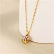 Red Multicolor Crystal & 18K Gold-Plated Floral Pendant Necklace Cheap