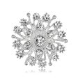 Clear Cubic Zirconia Flower Brooch Online Hot Sale