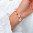 Yellow Acrylic & Pearl 18K Gold-Plated Flower Beaded Stretch Bracelet Online now