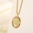 Red Cubic Zirconia & 18K Gold-Plated Mary Pendant Necklace Online