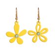 Yellow Acrylic & Cubic Zirconia 18K Gold-Plated Flower Drop Earrings For Cheap