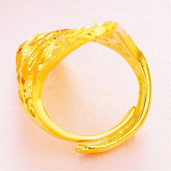 18K Gold-Plated Filigree Adjustable Bypass Ring Online now