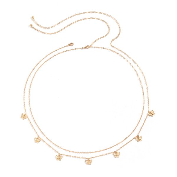 18K Gold-Plated Butterfly Waist Chain Set For Discount