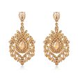 Yellow Crystal & Cubic Zirconia 18K Gold-Plated Botanical Drop Earrings Fashion