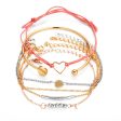 Two Tone Open Heart Bracelet Set Sale