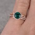 Green Crystal & Cubic Zirconia Ring Set For Discount